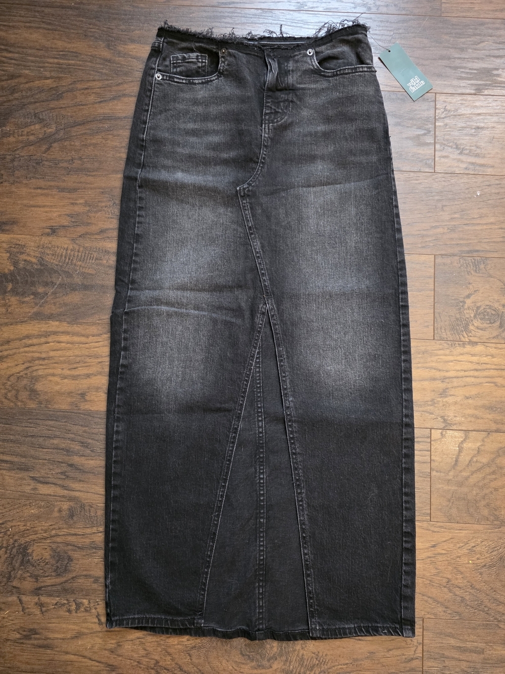 wild fable Black Straight-Leg Denim Skirt